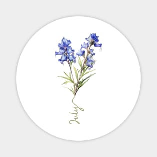 Larkspur - Birth Month Flower for July Magnet